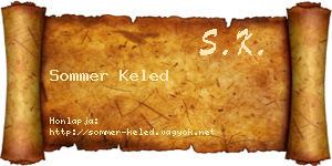 Sommer Keled névjegykártya
